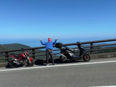 山伏峠で7型シグナスとベネリTNT125と桃レンジャー画像